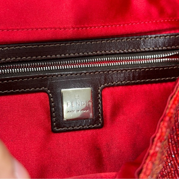 Rare Fendi Limited Edition Red Beaded Baguette - Picture 8 of 11